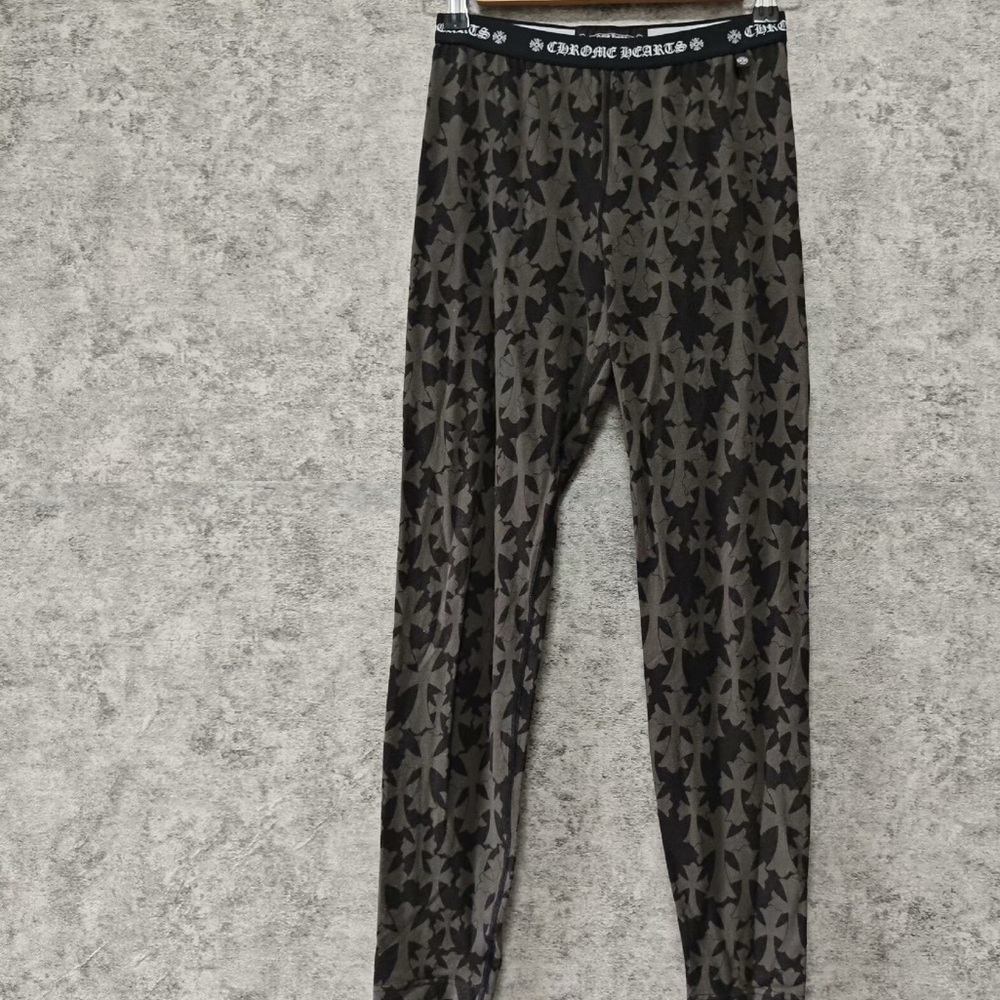 Authentic Chrome Hearts Black and Gray Patterned Joggers